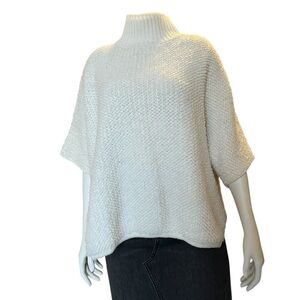 Note di Anita Italian Wool Blend Textured Poncho Sweater Vest Mockneck One Size